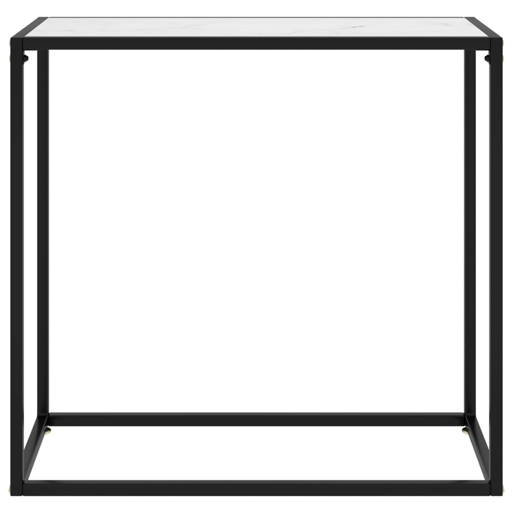 vidaXL Console Table White 80x35x75 cm Tempered Glass