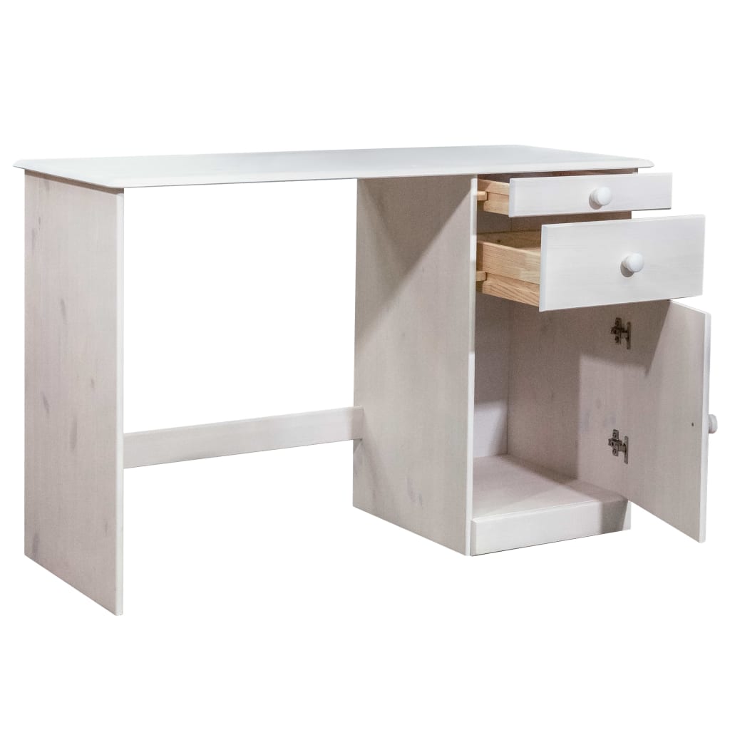 vidaXL Desk with Drawers 110x50x74 cm Solid Pine Wood