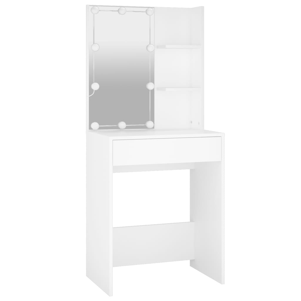vidaXL Dressing Table with LED White 60x40x140 cm