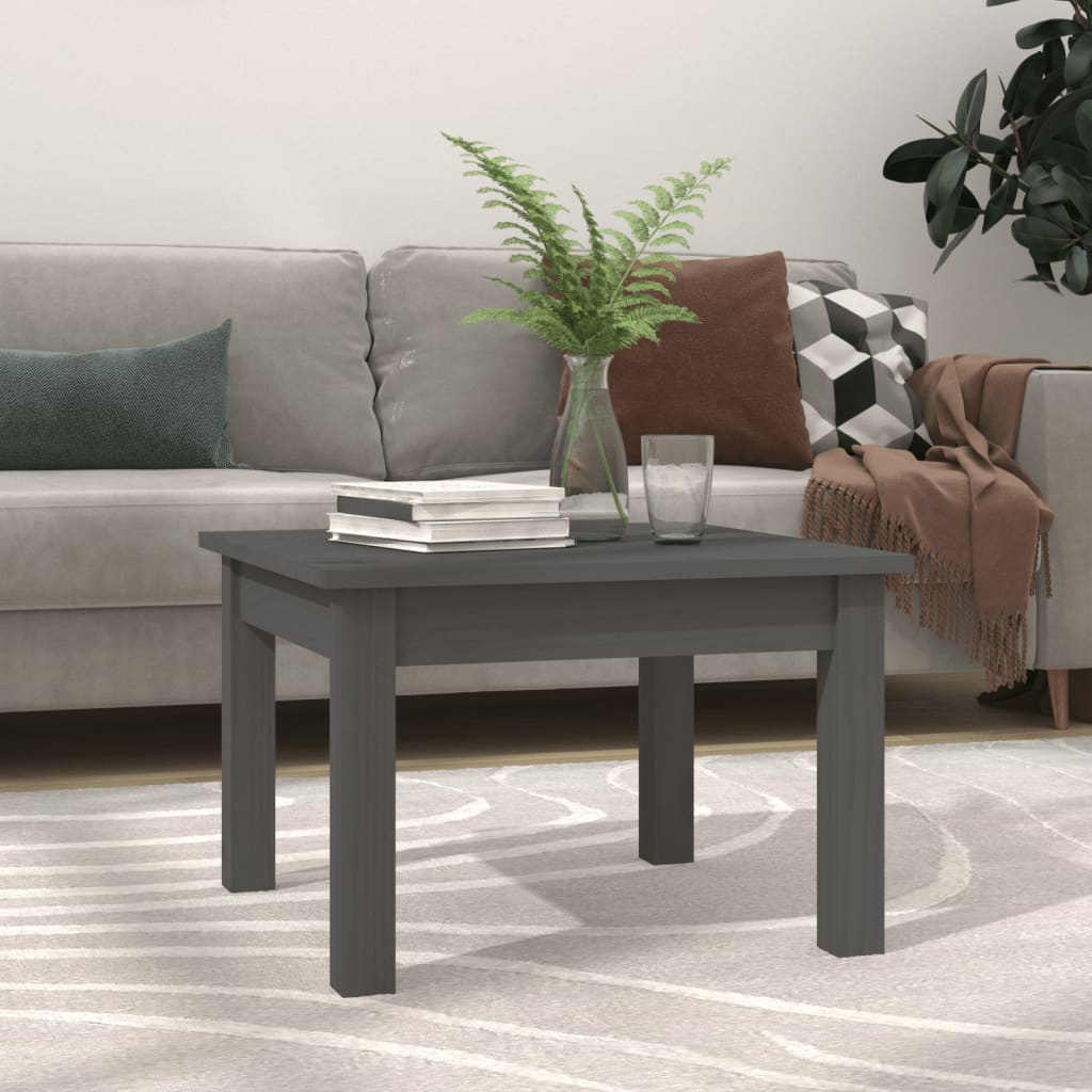 vidaXL Coffee Table Grey 45x45x30 cm Solid Wood Pine