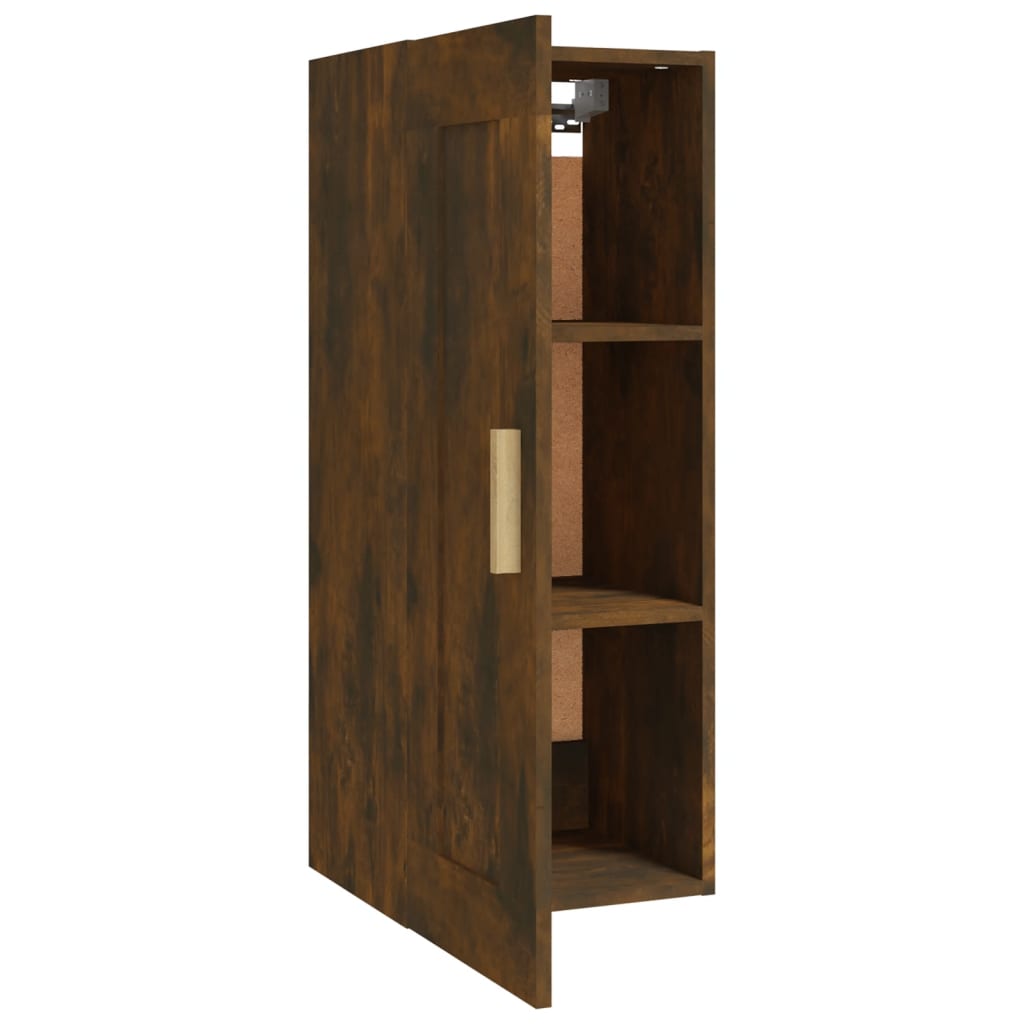vidaXL Wall Cabinet Smoked Oak 35x34x90 cm Engineered Wood