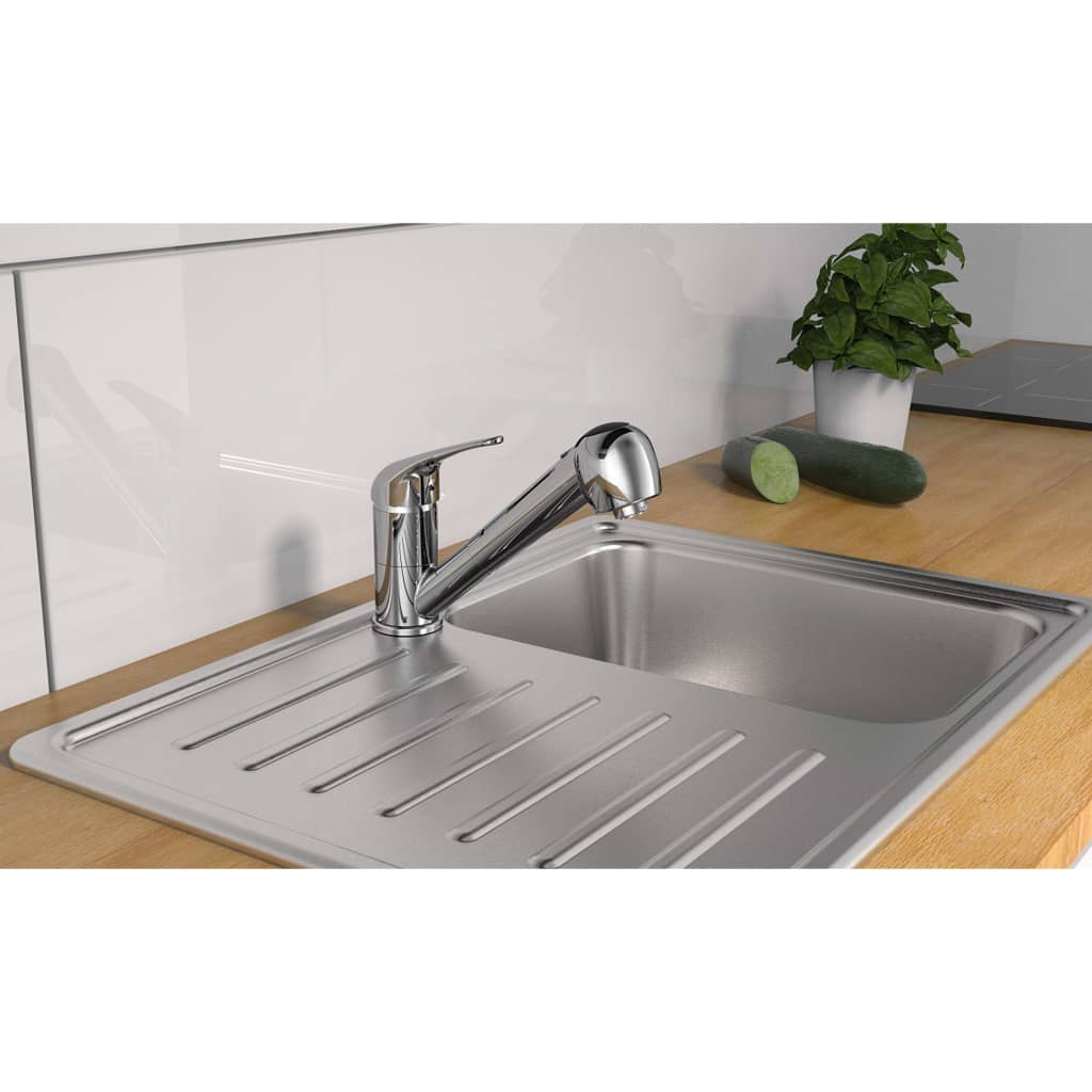 SCHÜTTE Sink Mixer with Pull-out Spray ULTRA Low Pressure Chrome