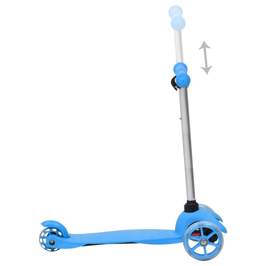 vidaXL 3-Wheel Children Scooter with Adjustable Aluminium Handlebar Blue