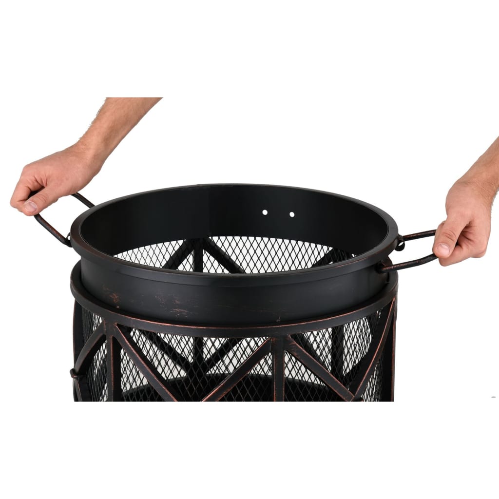 Lund 2-in-1 Fire Pit with Handles Black