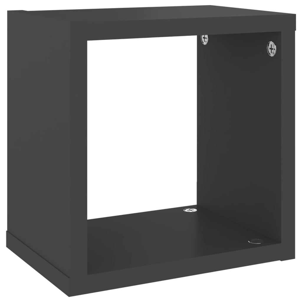 vidaXL Wall Cube Shelves 4 pcs Grey 22x15x22 cm