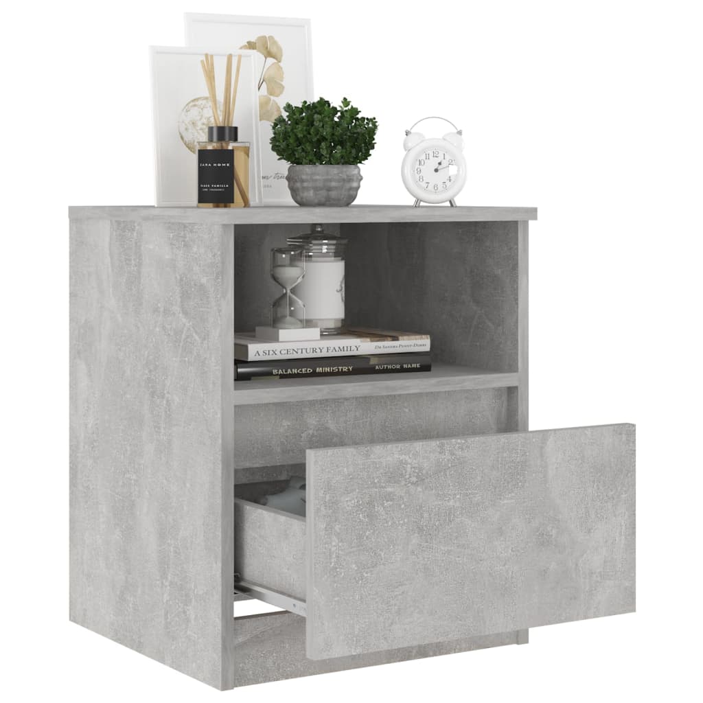 vidaXL Bed Cabinets 2 pcs Concrete Grey 40x40x50 cm Engineered Wood
