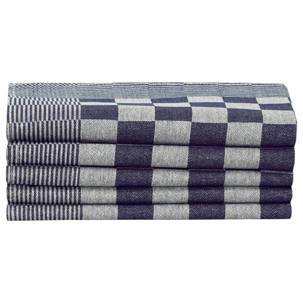 vidaXL 10 Piece Towel Set Blue and White Cotton