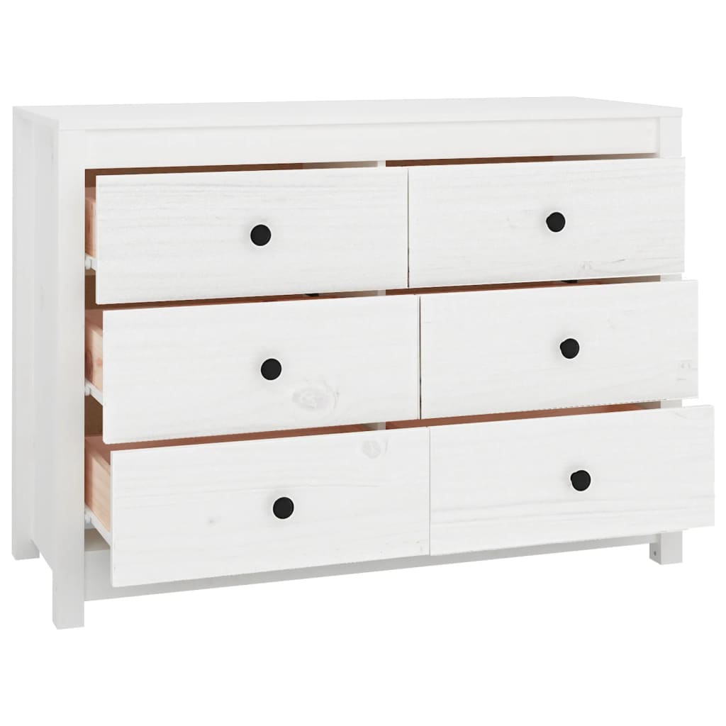 vidaXL Side Cabinet White 100x40x72 cm Solid Wood Pine