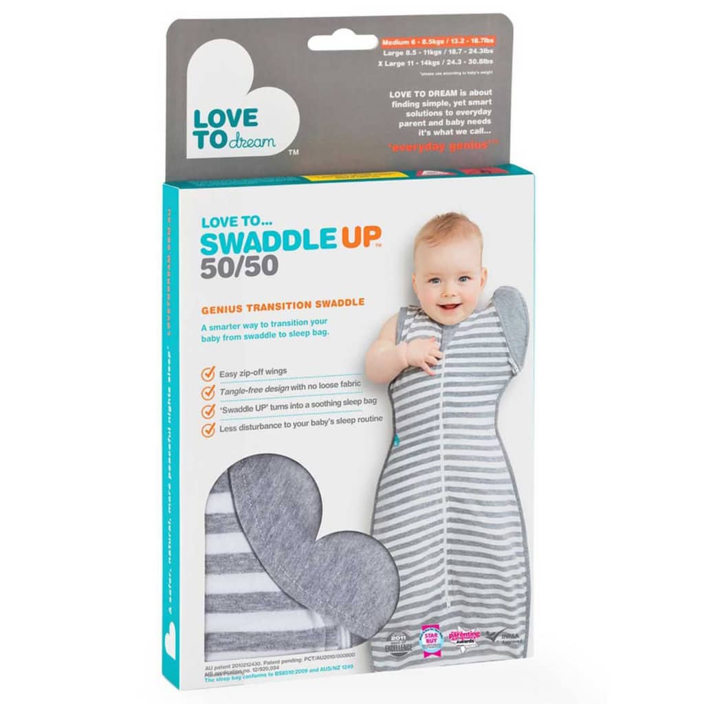 Love to Dream Baby Swaddle Swaddle Up Transition Bag Stage 2 XL Grey
