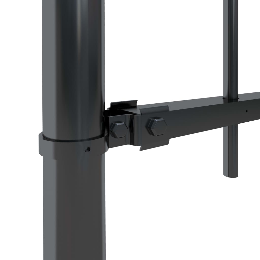 vidaXL Garden Fence with Spear Top Steel 15.3x0.6 m Black