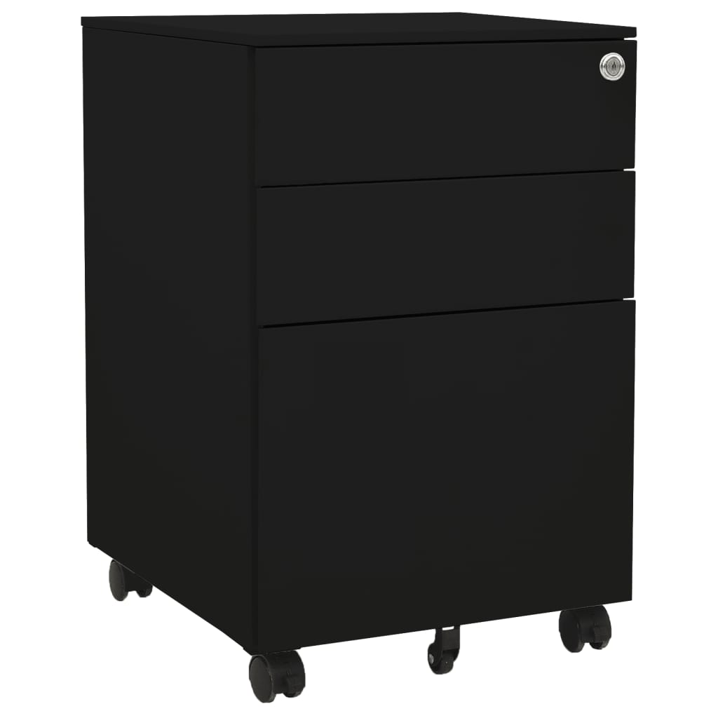 vidaXL Mobile File Cabinet Black 39x45x60 cm Steel