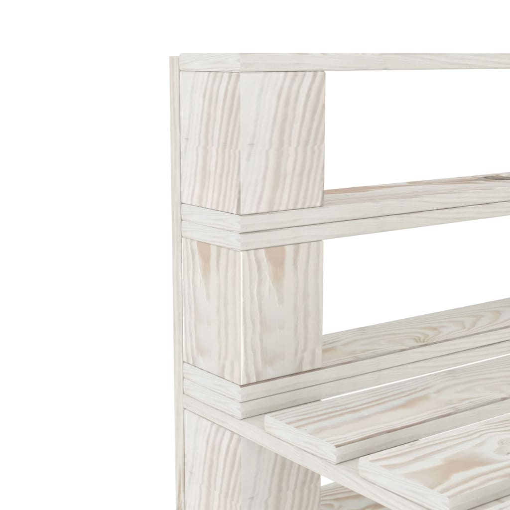 vidaXL Garden Pallet Sofa White 4-Seater Wood