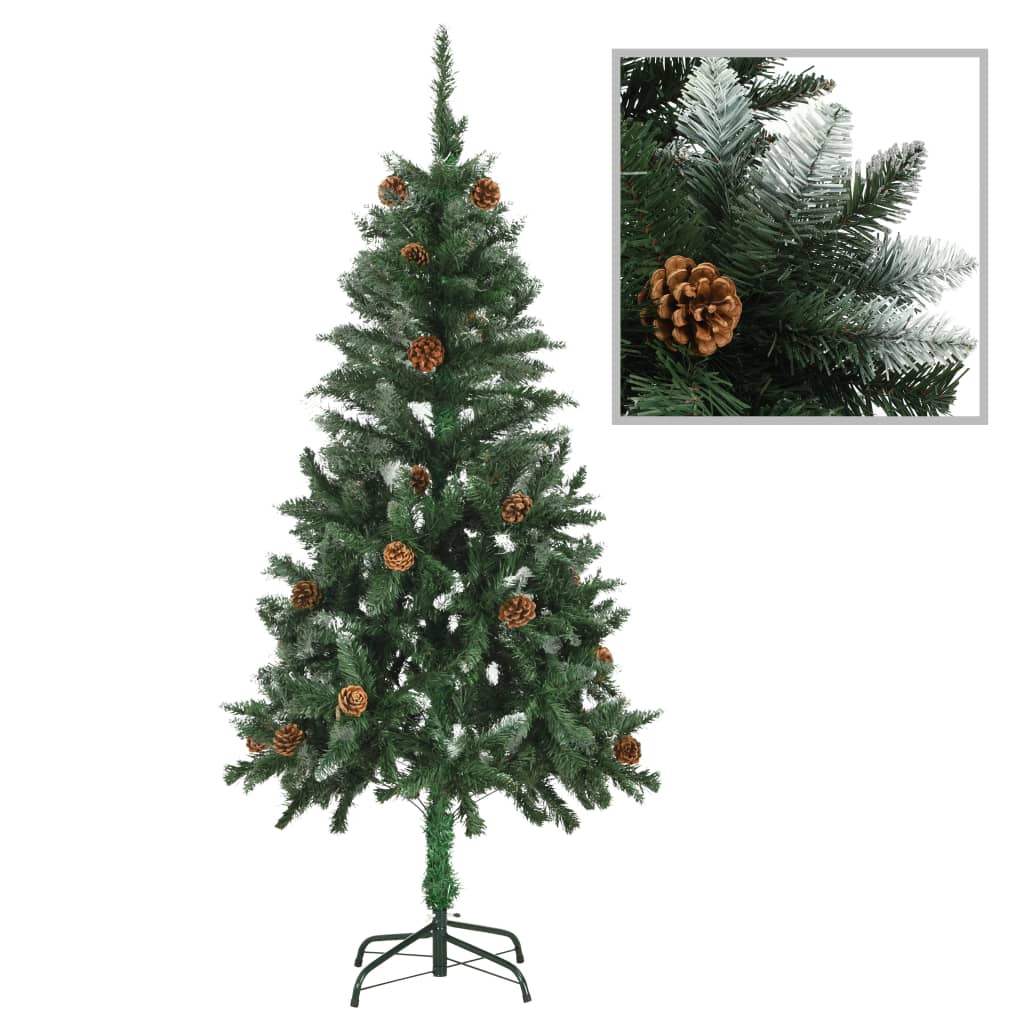 vidaXL Artificial Pre-lit Christmas Tree with Pine Cones 150 cm