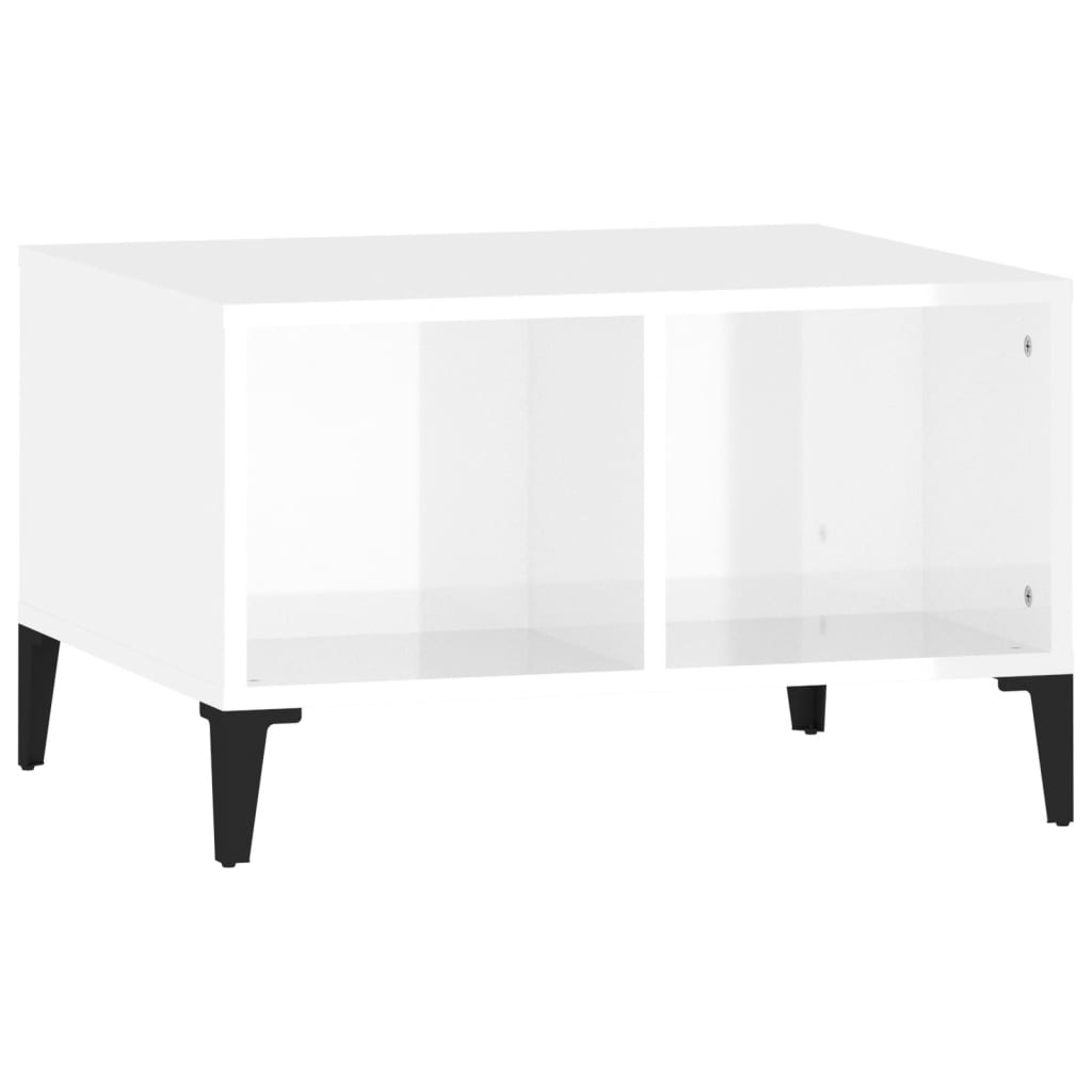 vidaXL Coffee Table High Gloss White 60x50x36.5 cm Engineered Wood