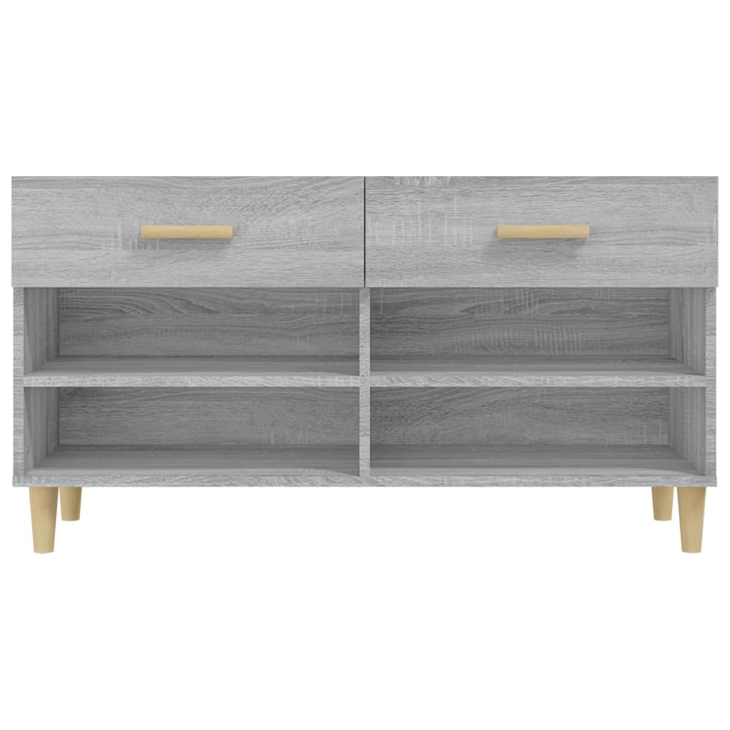 vidaXL Shoe Cabinet Grey Sonoma 102x35x55 cm Engineered Wood