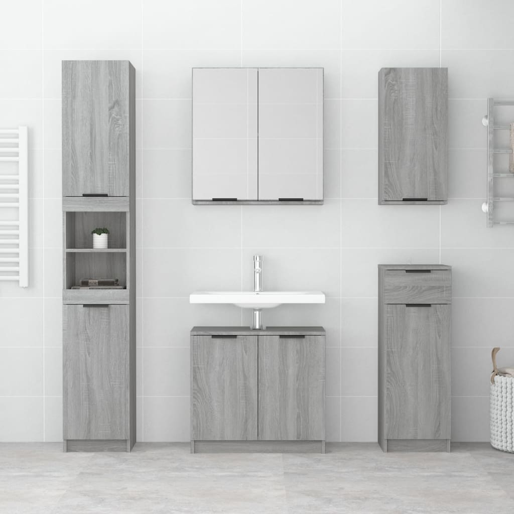 vidaXL Wall-mounted Bathroom Cabinet Grey Sonoma 32x20x67 cm
