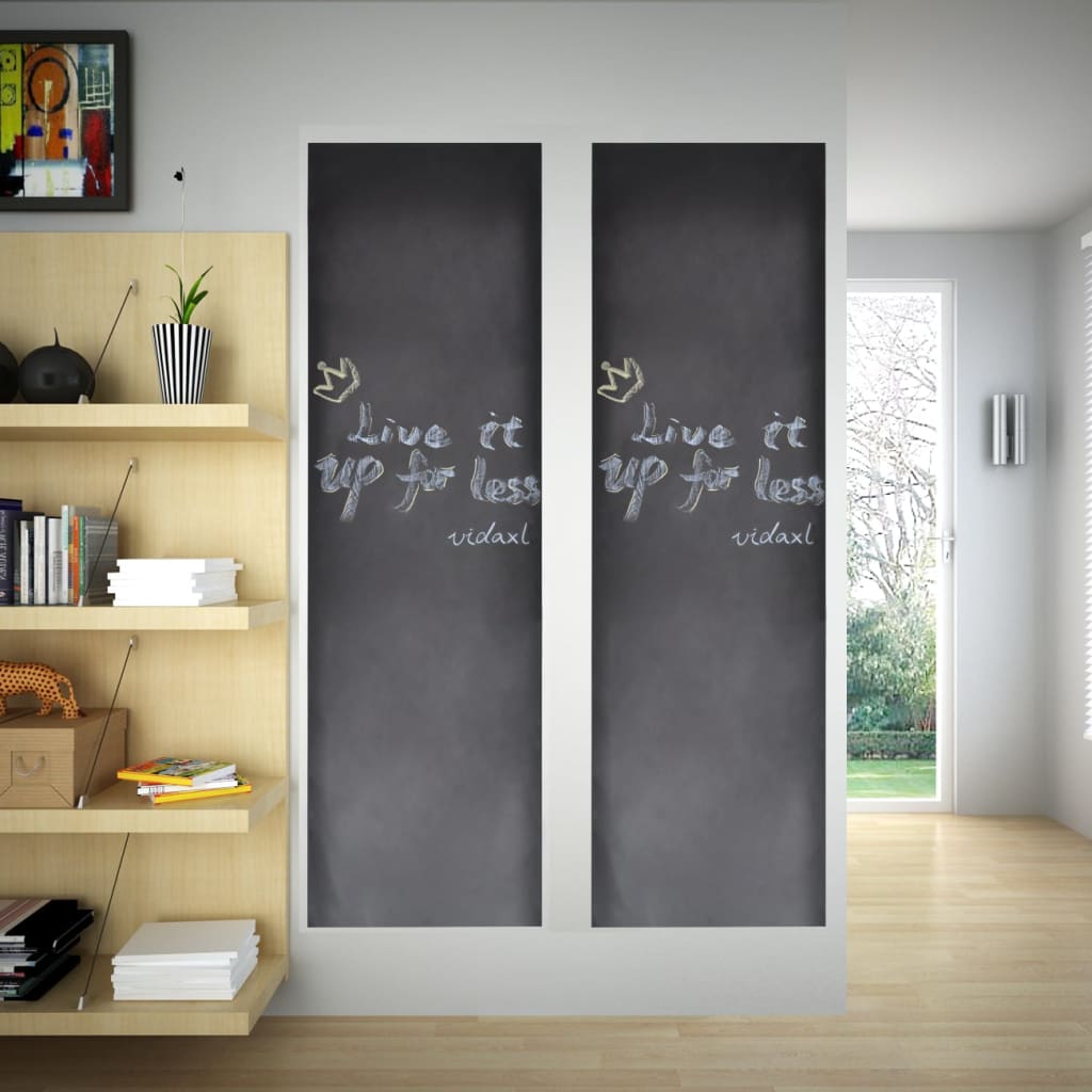 vidaXL Wall Sticker Blackboard 0.45 x 2 m 2 Rolls with Chalks