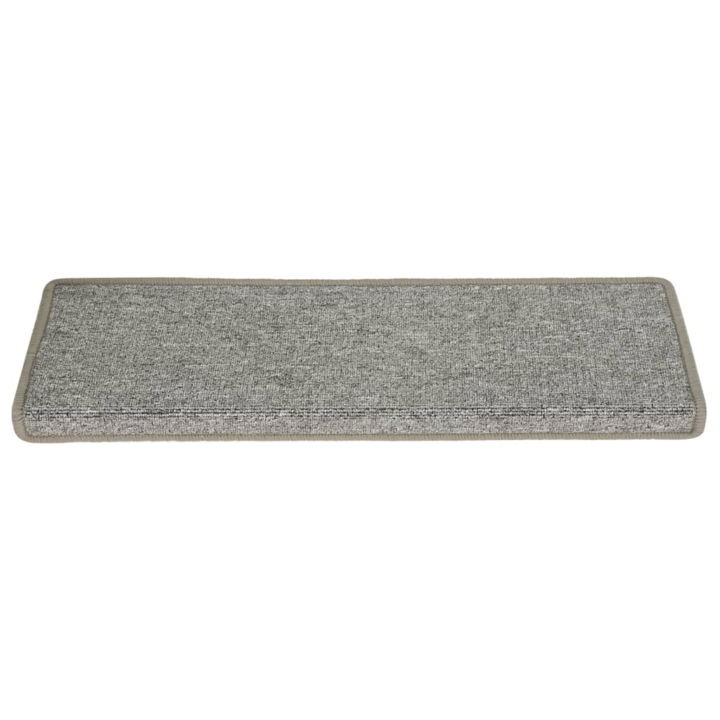 vidaXL Carpet Stair Treads 15 pcs 65x21x4 cm White and Grey