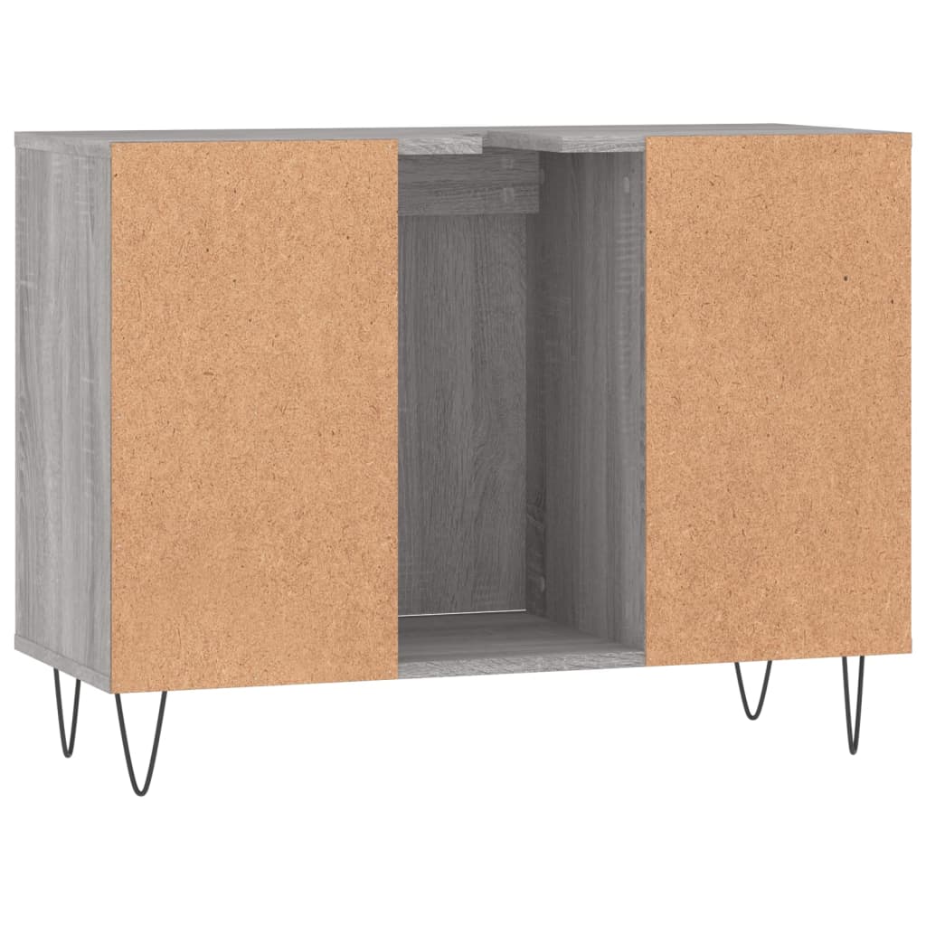 vidaXL Bathroom Cabinet Grey Sonoma 80x33x60 cm Engineered Wood