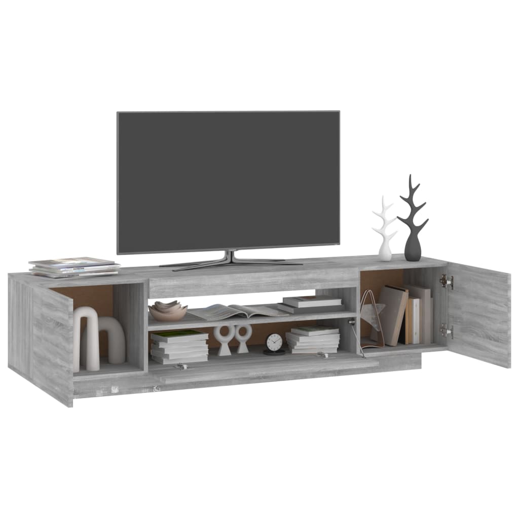 vidaXL TV Cabinet with LED Lights Grey Sonoma 160x35x40 cm