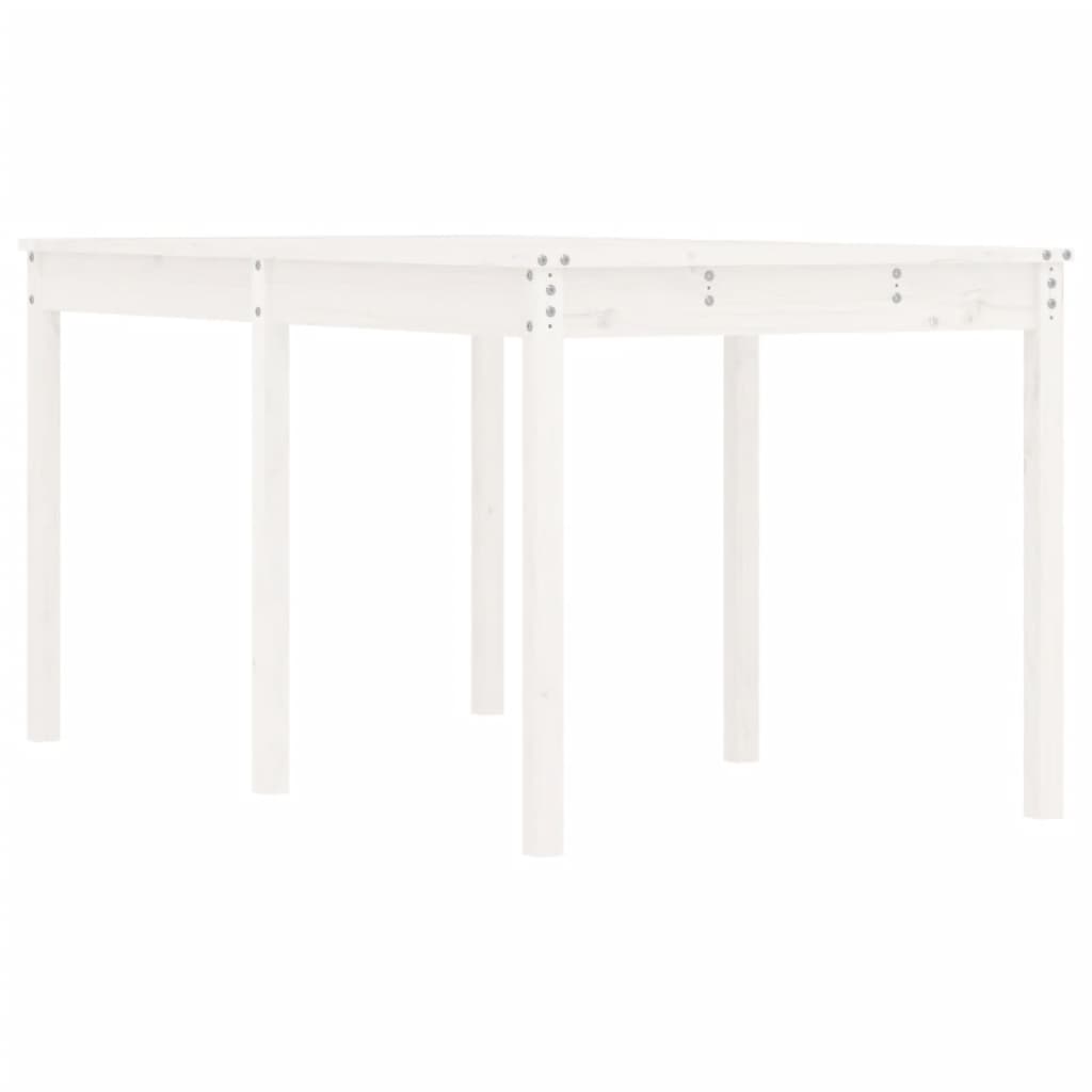 vidaXL Garden Table White 159.5x82.5x76 cm Solid Wood Pine
