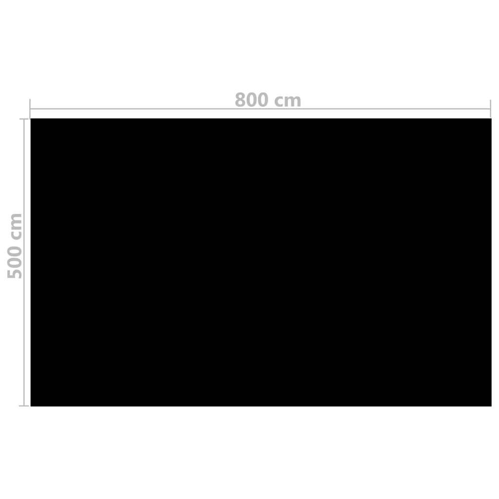 vidaXL Rectangular Pool Cover 800x500 cm PE Black