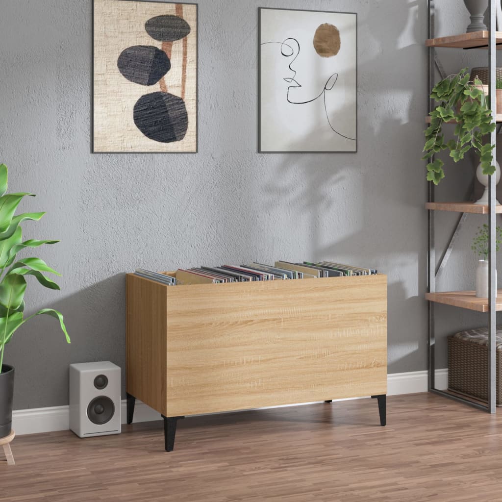 vidaXL Record Cabinet Sonoma Oak 74.5x38x48 cm Engineered Wood