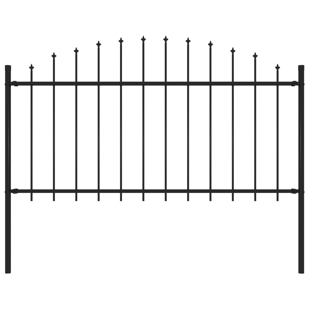 vidaXL Garden Fence with Spear Top Steel