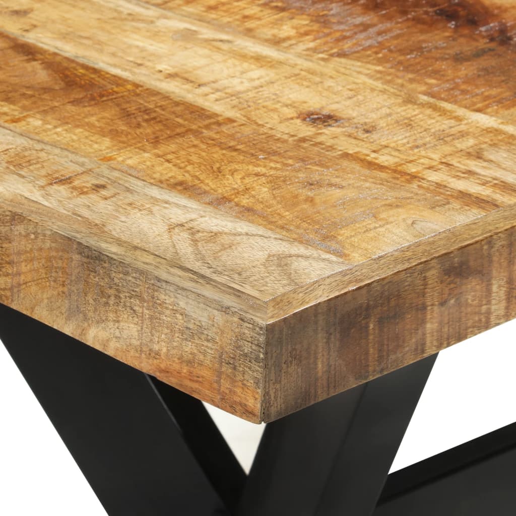 vidaXL Dining Table 140x70x75 cm Solid Rough Wood Mango