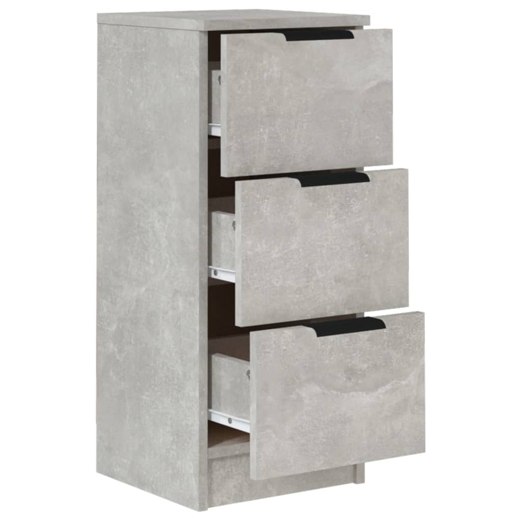 vidaXL Sideboards 2 pcs Concrete Grey 30x30x70 cm Engineered Wood