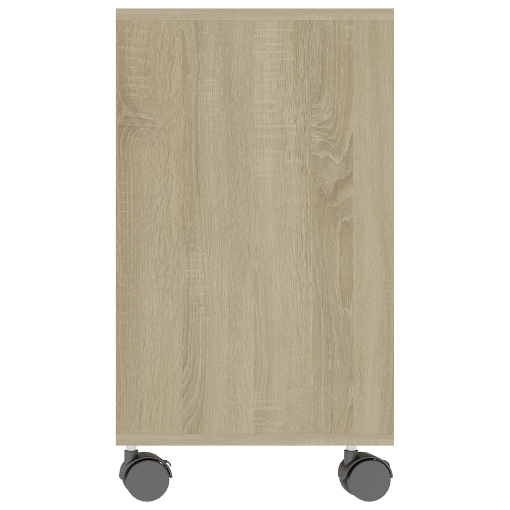 vidaXL Side Table White and Sonoma Oak 70x35x55 cm Engineered Wood