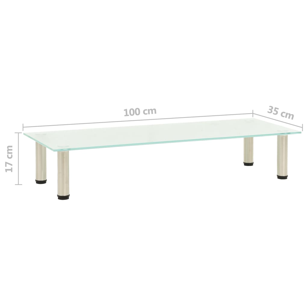 vidaXL TV Stand Frosted 100x35x17 cm Tempered Glass