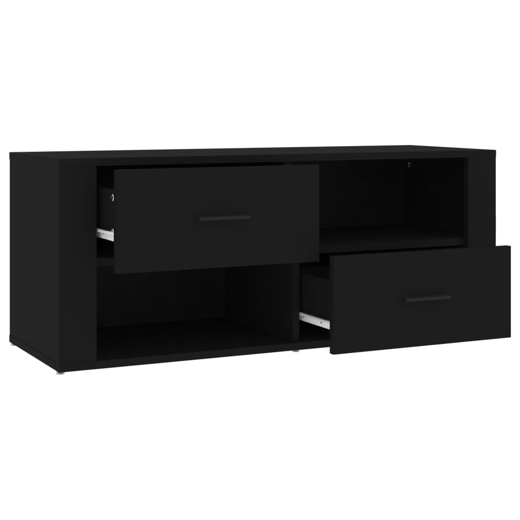 vidaXL TV Cabinet Black 100x35x40 cm Engineered Wood