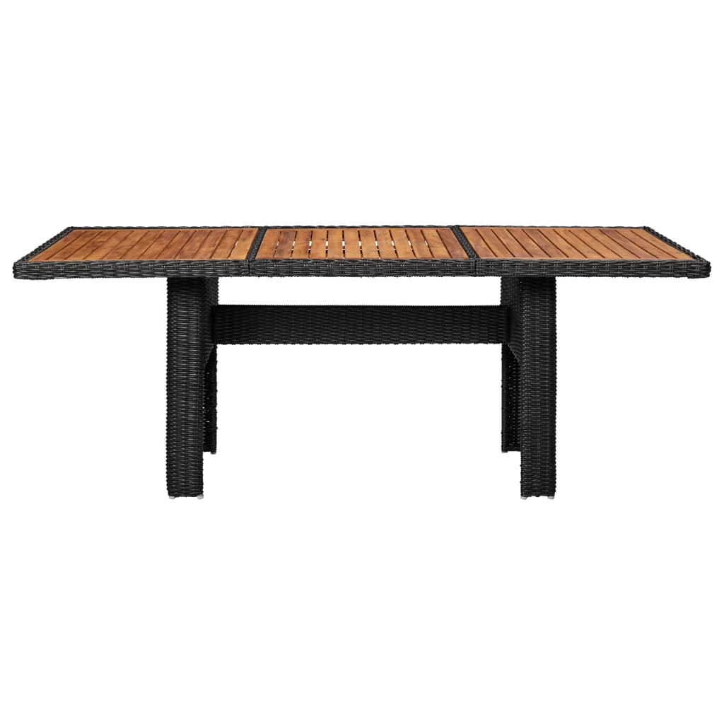 vidaXL Garden Dining Table Black 200x100x74 cm Poly Rattan