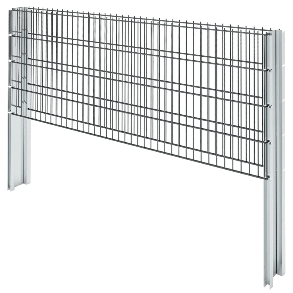 vidaXL 2D Gabion Fence Galvanised Steel 2.008x0.83 m 2 m (Total Length) Grey