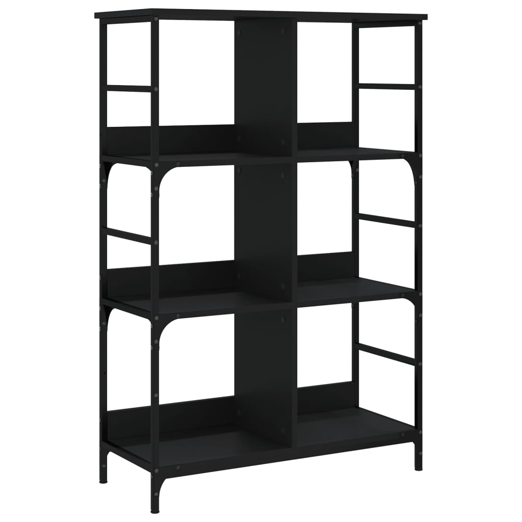 vidaXL Bookshelf Black 78.5x33x117.5 cm Engineered Wood