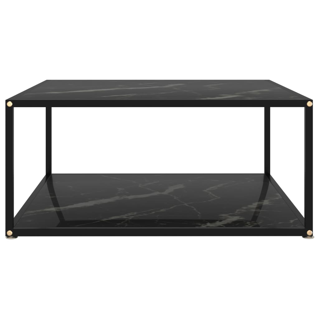 vidaXL Coffee Table Black 80x80x35 cm Tempered Glass