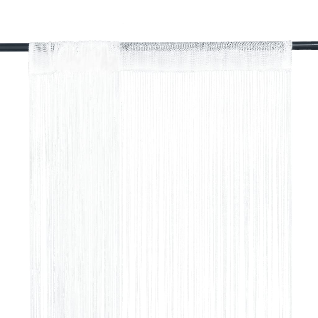 vidaXL String Curtains 2 pcs 140x250 cm White