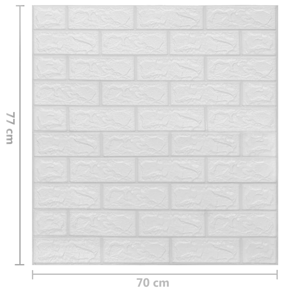 vidaXL 3D Wallpaper Bricks Self-adhesive 20 pcs White