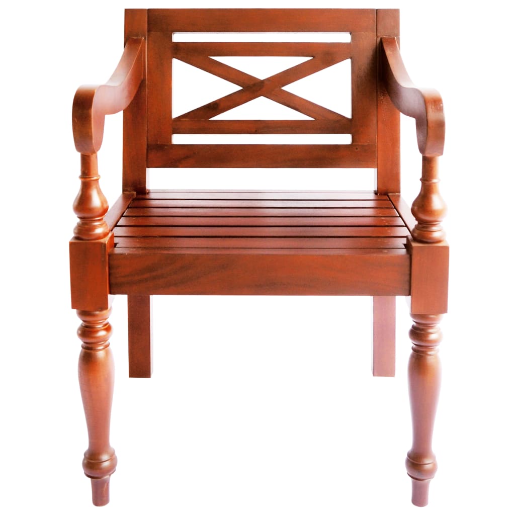 vidaXL Batavia Chairs 2 pcs Dark Brown Solid Mahogany Wood
