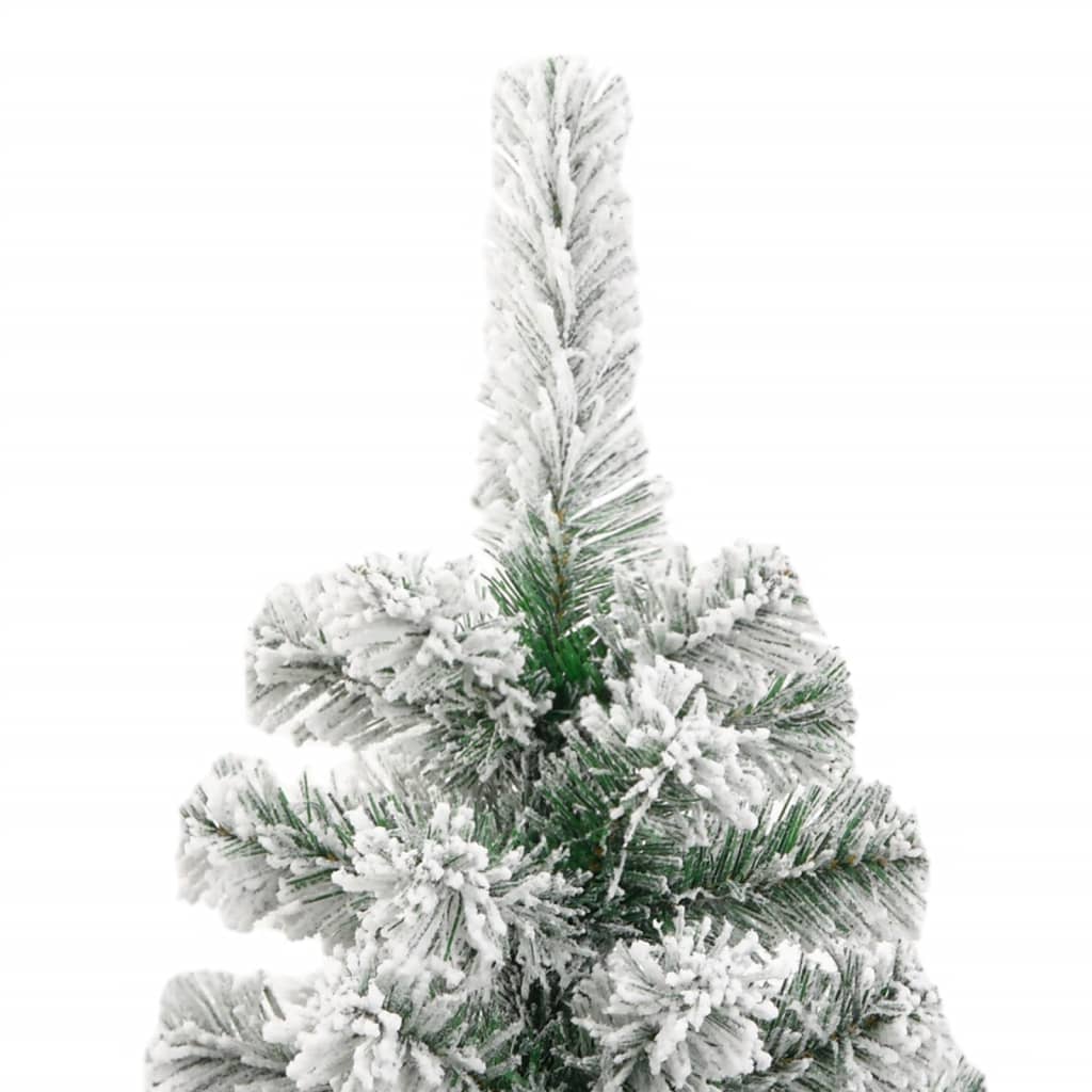vidaXL Artificial Hinged Christmas Tree with Flocked Snow 240 cm