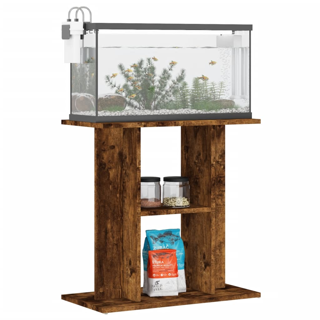 vidaXL Aquarium Stand Smoked Oak 60x30x60 cm Engineered Wood