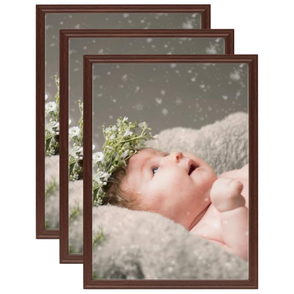 vidaXL Photo Frames Collage 3 pcs for Table Dark Red 13x18 cm