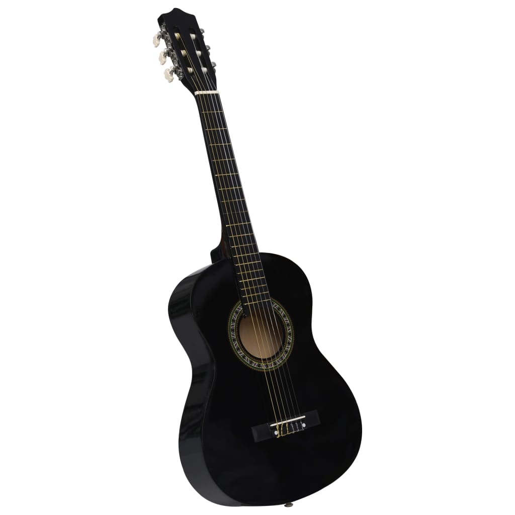 vidaXL Classical Guitar for Beginner and Kid with Bag Black 1/2 34"