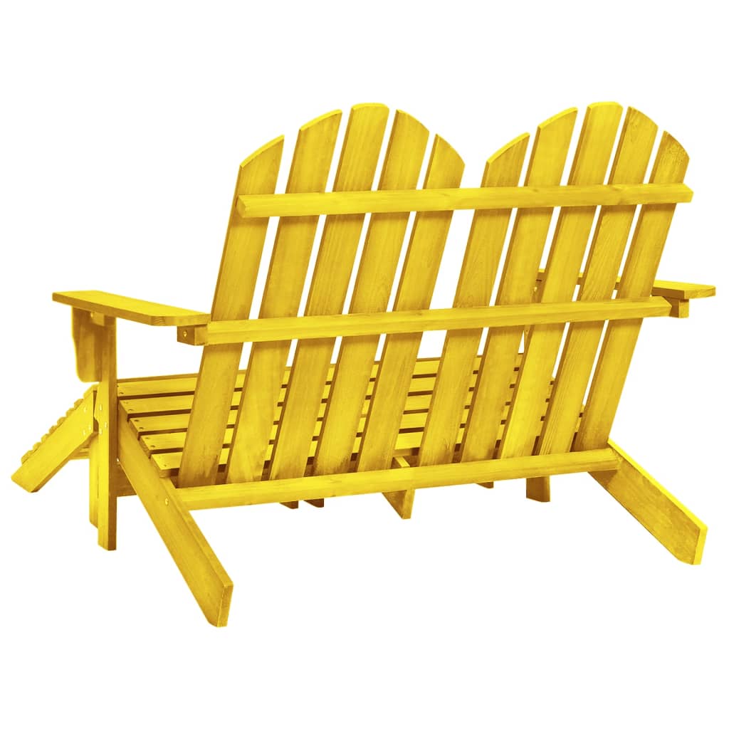 vidaXL 2-Seater Garden Adirondack Chair&Ottoman Fir Wood Yellow