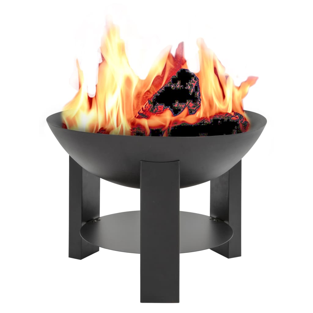 Practo Garden Fire Bowl with Ash Plate Black