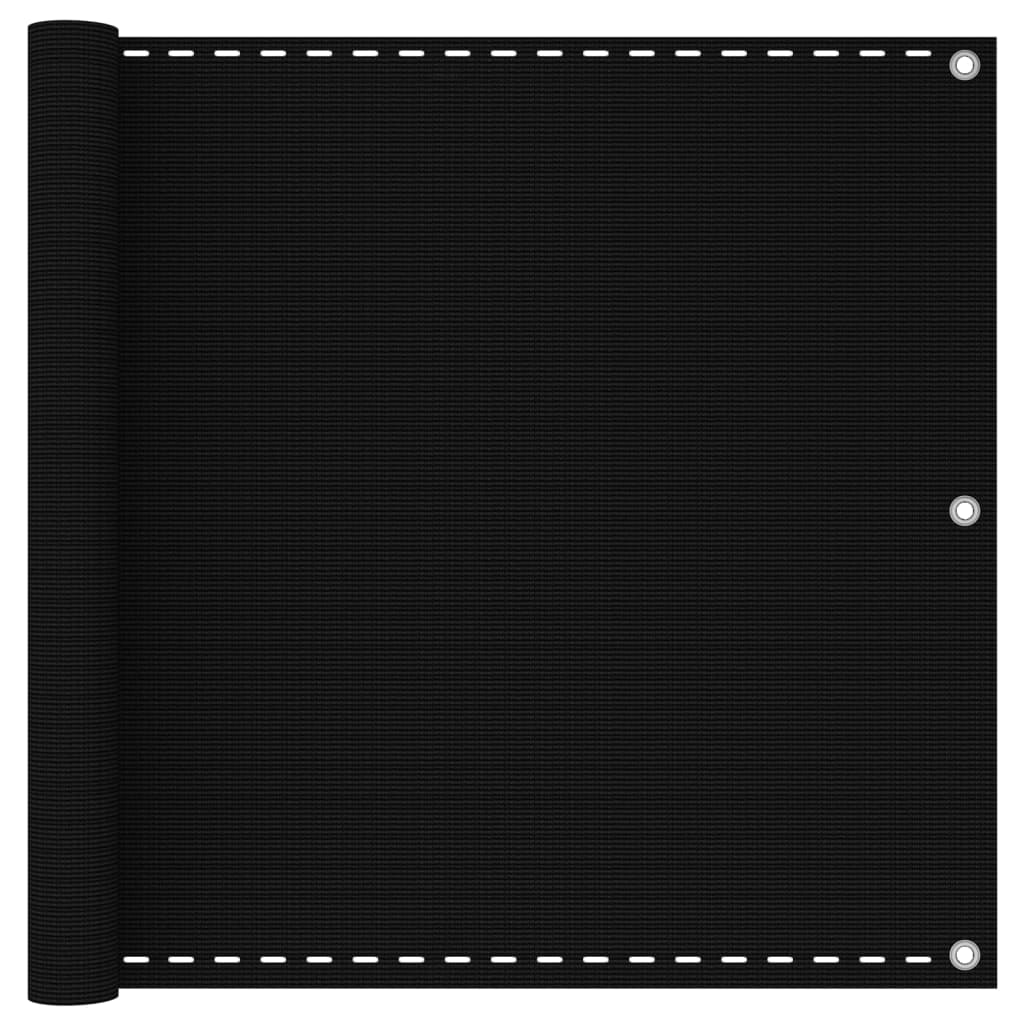 vidaXL Balcony Screen Black 90x300 cm HDPE