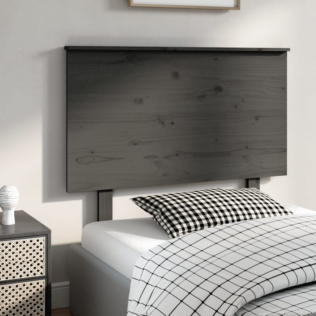 vidaXL Bed Headboard Grey 104x6x82.5 cm Solid Wood Pine
