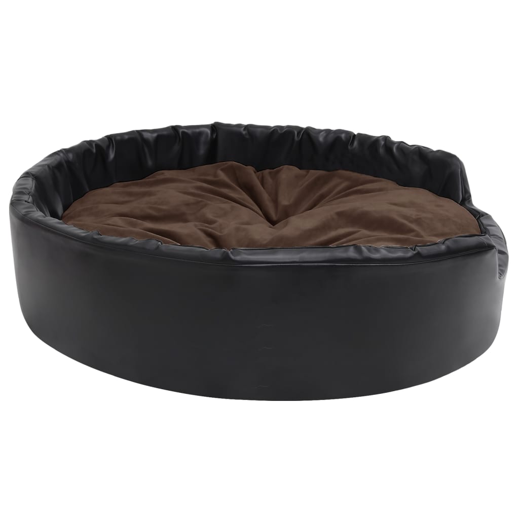 vidaXL Dog Bed Black and Brown 99x89x21 cm Plush and Faux Leather