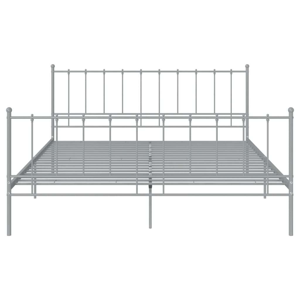 vidaXL Bed Frame Grey Metal 140x200 cm